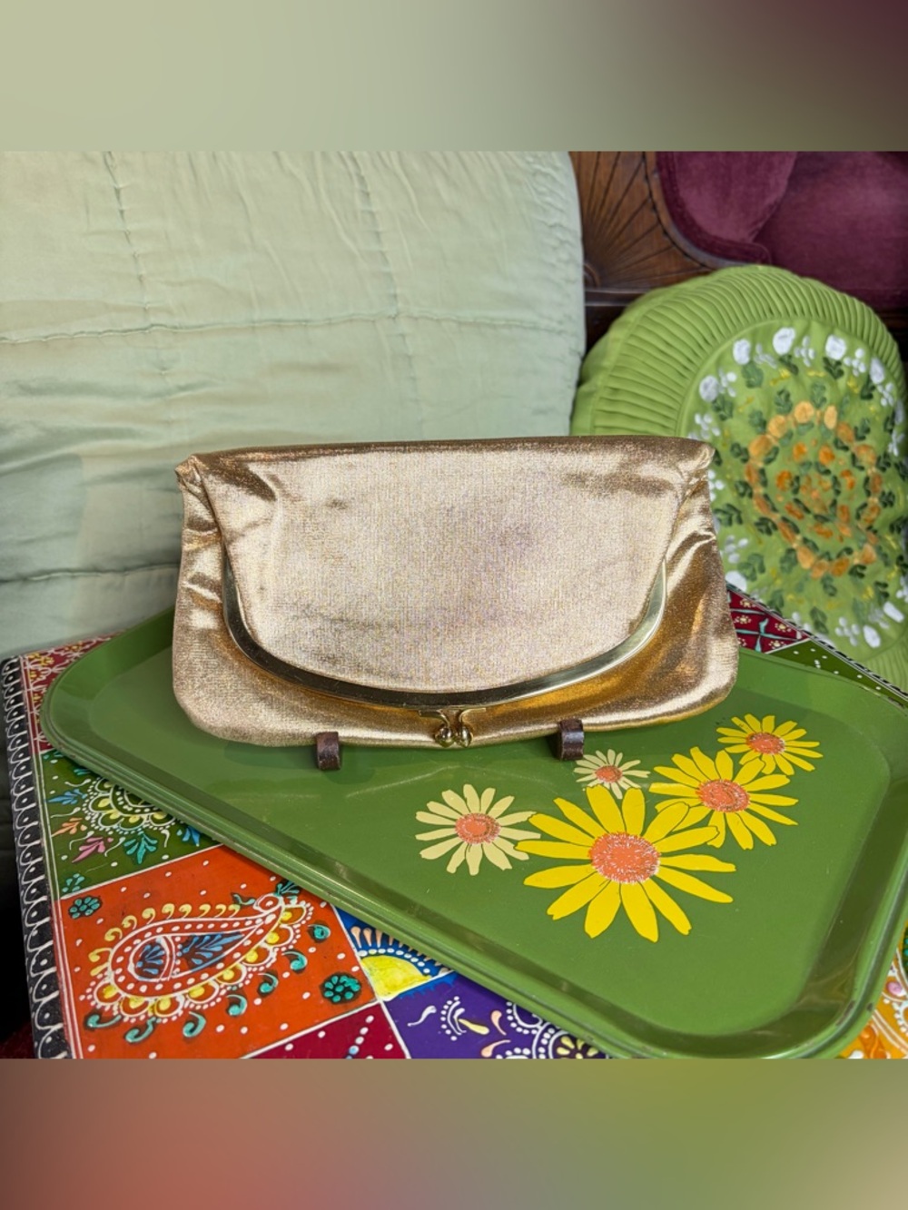 60s Gold Lame’ Clutch